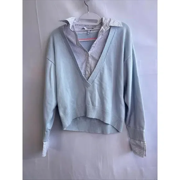 Derek Lam 10 Crosby Blue Rida Sweater Size XS with Light Stains - Picture 4 of 9